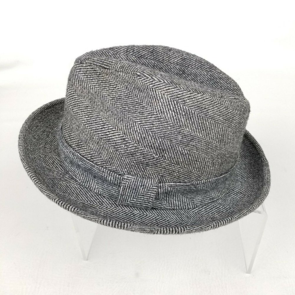 Vintage Stetson Mallory Mens Fedora Hat Tweed Gray